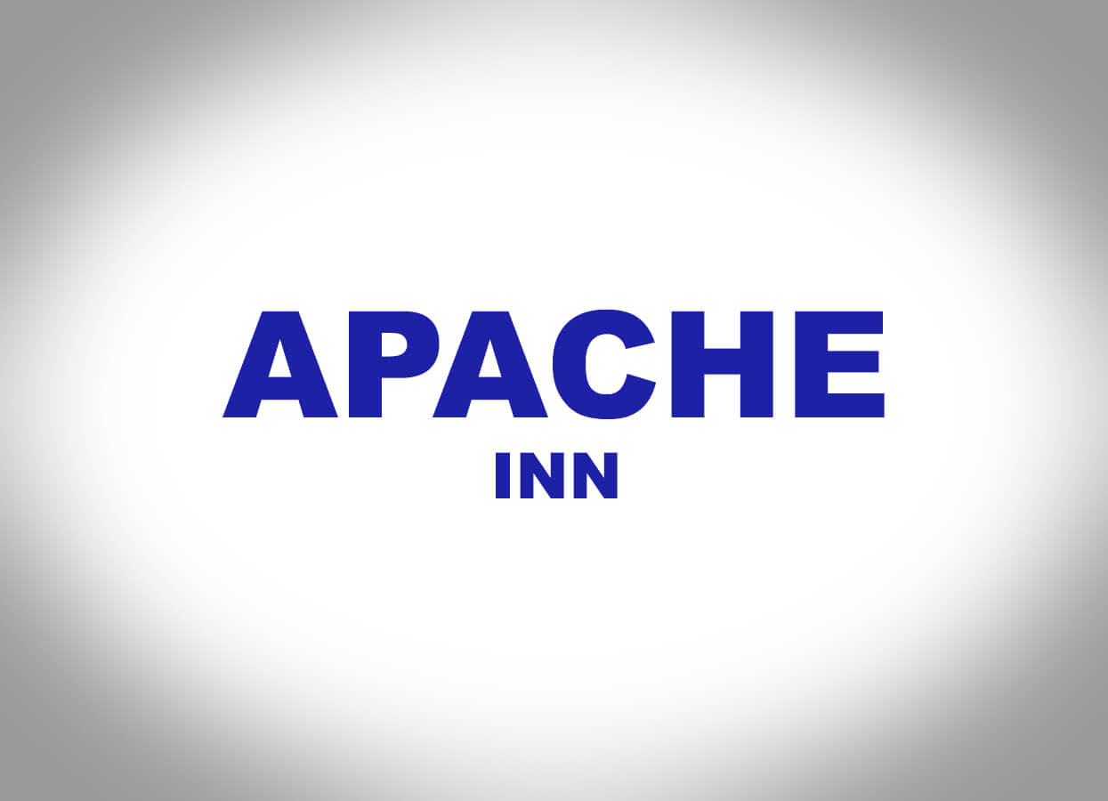 Showing the logo of the Apache Inn.